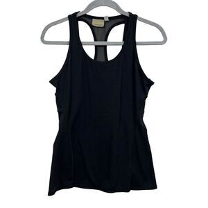 Athleta Tank Top‎ Breathable Mesh Racer Back Athletic Fit Stretch Black Women XS